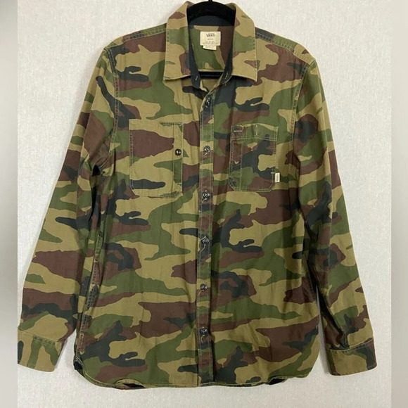 VANS ARLINGTON BUTTON DOWN SHIRT CAMO JACKET SZ M - Picture 1 of 11